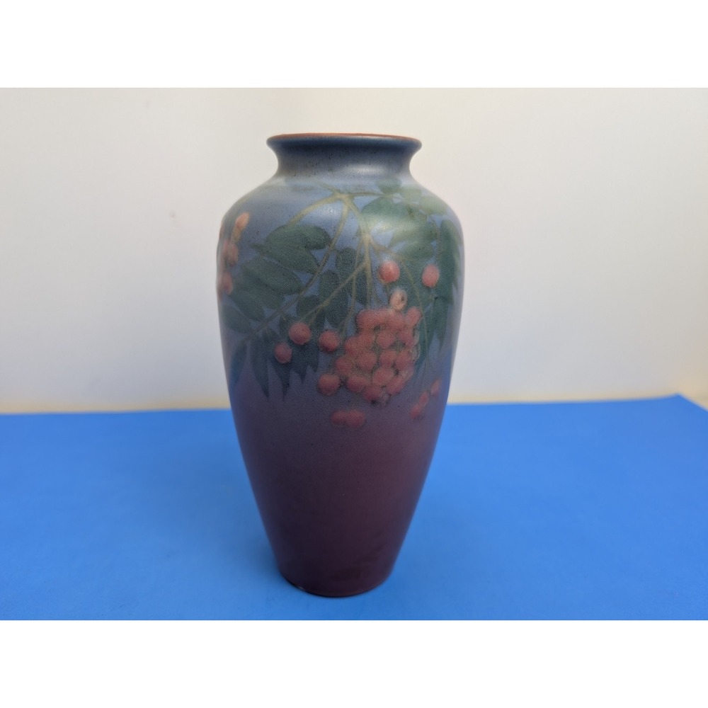 Rookwood Pottery Edward Diers Painted Cherry Branch Vellum Vase 8.75" 614E 1927
